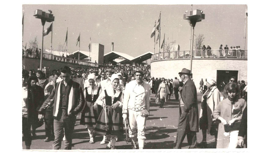 Los dantzaris del Ayuntamiento de Pamplona en la Feria Internacional de Nueva York. Cedida.